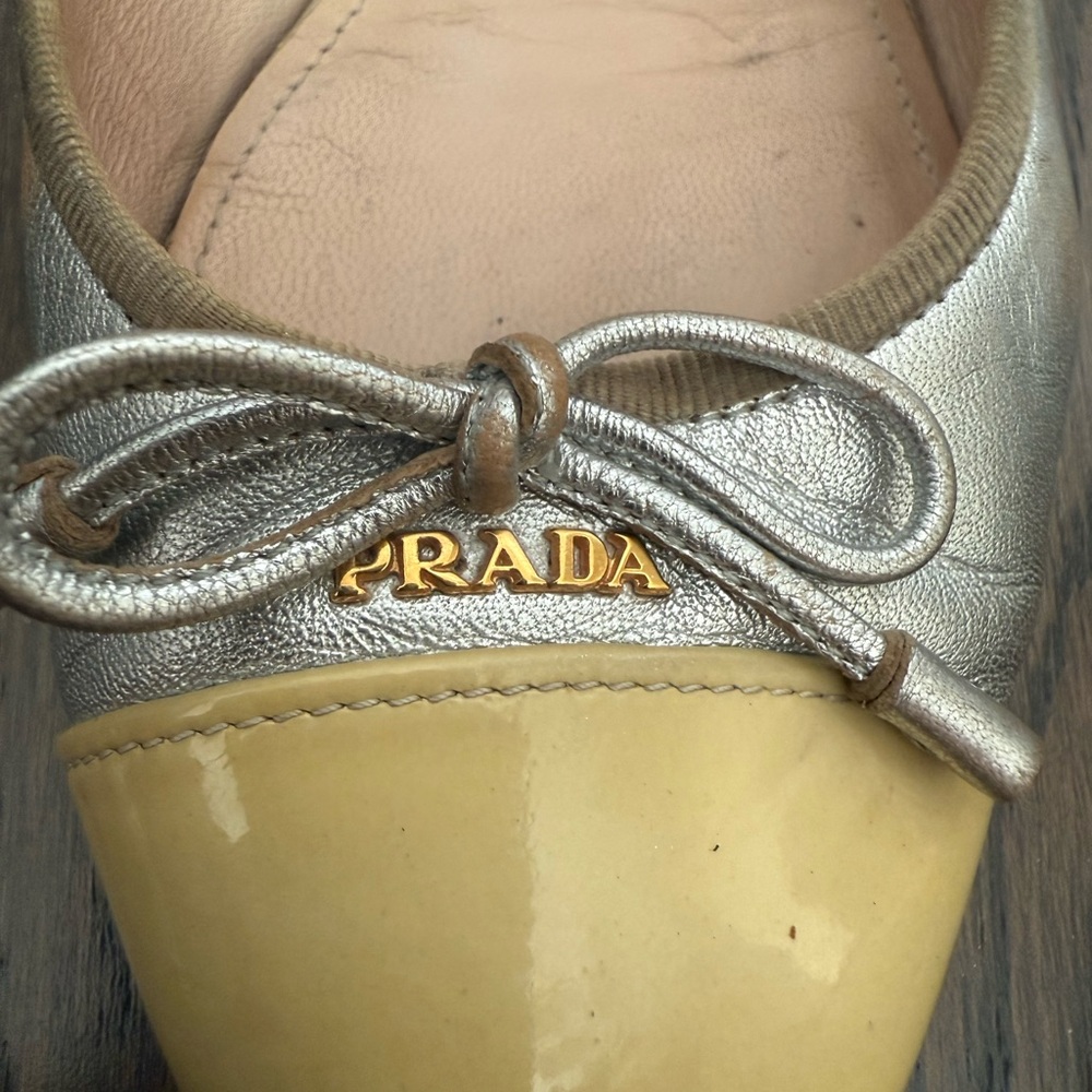 Prada Leather Ballet Flats Size 8-9 - Picture 7 of 13